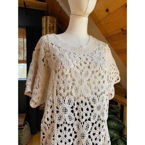 Crochet Open Knit Blouse - Picture 3 of 5